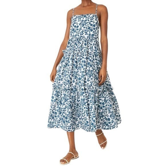 Cara Cara Dresses & Skirts - Cara Cara Women’s Size L Indigo Blue White Block Print Harbour Island Maxi Dress